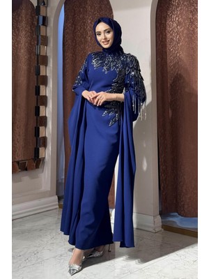 White Corner Abiye 2958 Lacivert