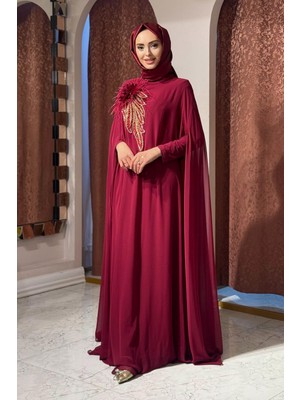 Whıte Corner Abiye 3185 Bordo