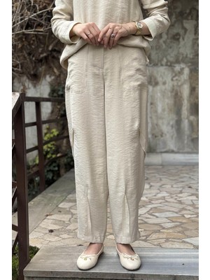 Naki & Mascara Cepli Şalvar Pantolon 25MY3104 Bej