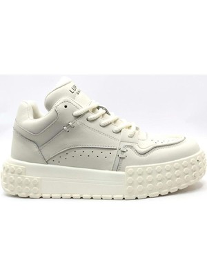 Lufian Burton Beyaz  Deri Erkek Sneaker Ayakkabı 112230206 V1