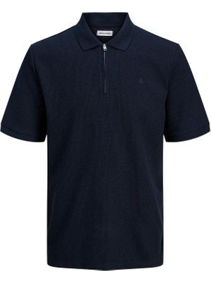 Jack & Jones Austın Logolu Erkek Lacivert Polo Yaka Tshirt 12279177 V3