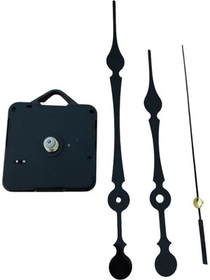 Saat Mekanizması, Akar Sessiz Duvar Saat Mekanizması 16 mm Şaft -Akrep-Yelkovan-Saniye-Askılı