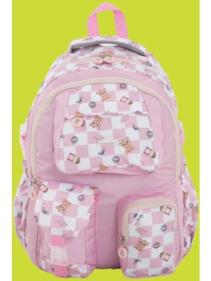 Unisex Su Geçirmez Damalı Renkli  Sırt Çantası Okul Çantası