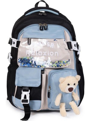 Ortopedik Lüks Kumaş Çok Gözlü Çocuk Ilkokul Sırt Çantası