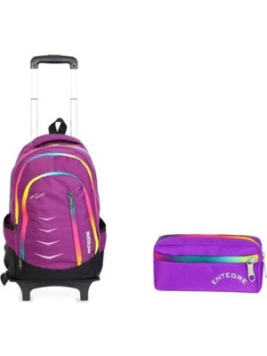 Unisex Çocuk Mor Entegre 9755 2'li Çekçekli Okul Çantası Seti