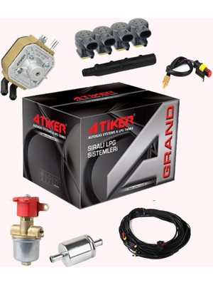Atiker Grand Kit Sıralı Sistem 4 Silindir Kit Atiker LPG Paketi Fiat Egea Uyumlu Yüksek Performans
