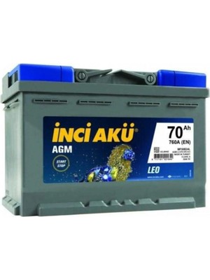 Agm Leo 12 V 70 Ah 760CCA Start-Stop Akü