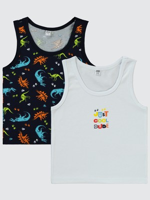 Civil Boys Erkek Çocuk 2'li Atlet Set 2-10 Yaş  Lacivert