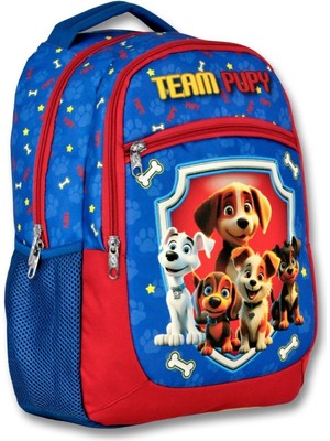 Ümit Çanta Sevimli Köpekler Üç Bömeli Mavi/kırmızı Erkek Çocuk Ilkokul Çantası