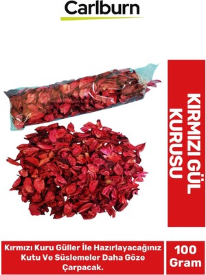 Özel Üretim Sevgililer Günü Gift Masa Konsept Süsü Kırmızı Gül Kurusu Kokulu 100 gr