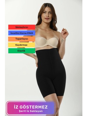 Özel Üretim Kaymaz Kadın Toparlayıcı Şekillendirici Iz Yapmaz Lazer Kesim Yüksek Bel Paçalı Korse