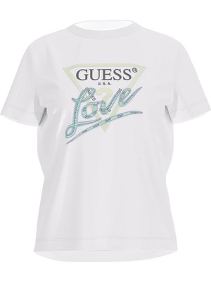 Kadın Cn Ss Love Triangle T-Shirt - Beyaz