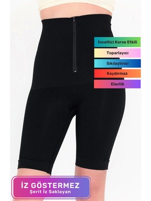 Doğum Sonrası Şekillendirici Iz Göstermeyen Kadın Fermuarlı Toparlayıcı Klasik Korse