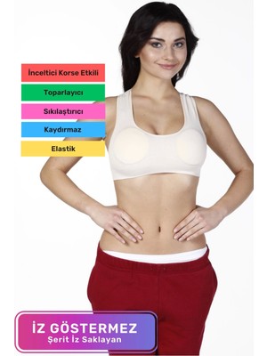 Lidya Cottone Özel Üretim Toparlayıcı Esnek Rahat Şekillendirici Kalın Askılı Sporcu Pedli Bustiyer