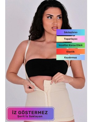 Lidya Cottone Vücut Şekillendirici Doğum Sonrası Toparlayıcı Askılı Gögüs Altı Ağraflı Bel Korse