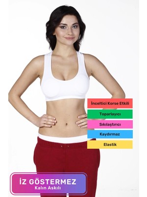 Lidya Cottone Özel Üretim Toparlayıcı Esnek Rahat Şekillendirici Kalın Askılı Sporcu Pedli Bustiyer