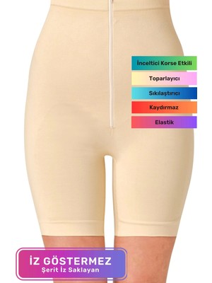 Doğum Sonrası Şekillendirici Iz Göstermeyen Kadın Fermuarlı Toparlayıcı Klasik Korse