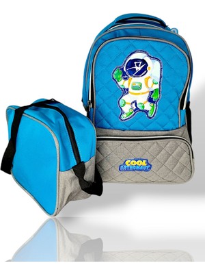 Astronot Erkek Çocuk Ilkokul Okul Sırt Çantası + Beslenme Çantası