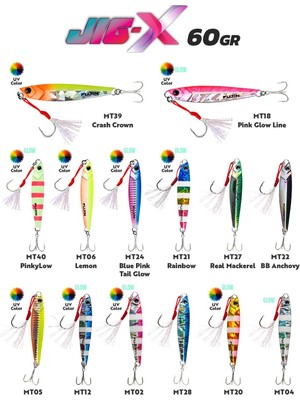 Fujin Jig-X 60gr Shore Jigging Jig Yem Mt20 Gold Pink Zebra Glow