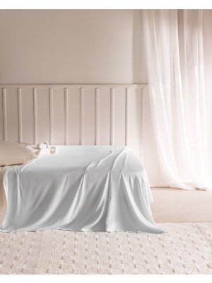 Madame Coco Ciel King Size %100 Pamuk Lastiksiz Saten Çarşaf - Gri