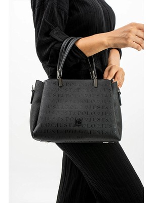 Just Polo JP4018  Kadın Gofraj Baskılı 3 Bölmeli Ayarlanabilir Uzun Askılı El ve Omuz Çantası OZT4018