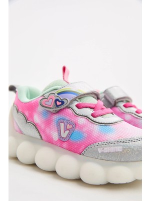 Vicco Kız Çocuk Gümüş Işıklı Balloon Sneaker