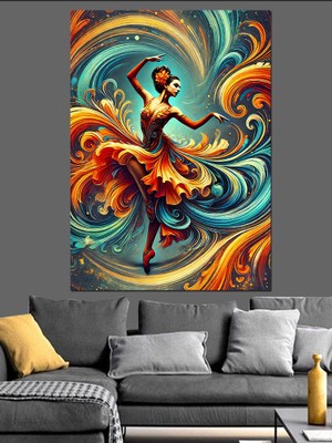 Alevli Dans ve Coşku Dekoratif Kanvas - Mdf Ahşap Tablo