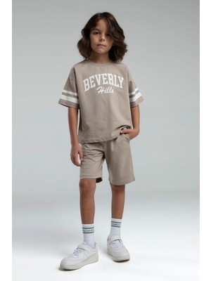 Rolypoly Erkek Çocuk Krem Bermuda Takım