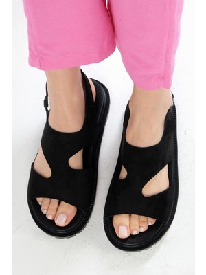 Mio Gusto Reina Siyah Renk Asimetrik Kesimli Kadın Sandalet