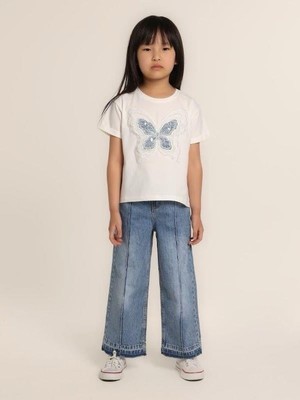 Escabel Kız Çocuk Kelebek Işlemeli Tshirt