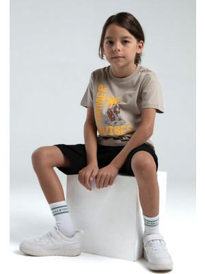 Rolypoly Erkek Çocuk Krem Bermuda Takım