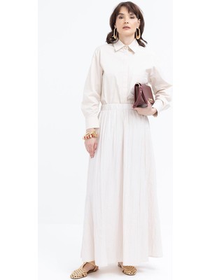 ALLDAY Taş-Kraşlı Beli Lastikli Kloş Etek