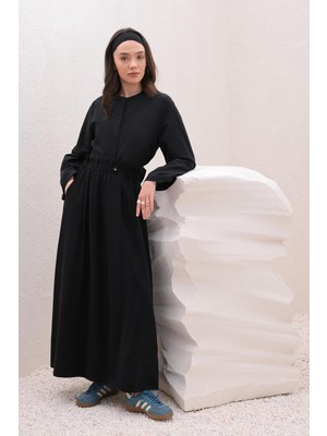 ALLDAY Siyah-Belden Büzmeli Etek