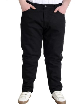 Gambia Outdoor's Büyük Beden Erkek Kot Pantolon Normal Bel Boru Paça Denim Kumaş Desenli Model