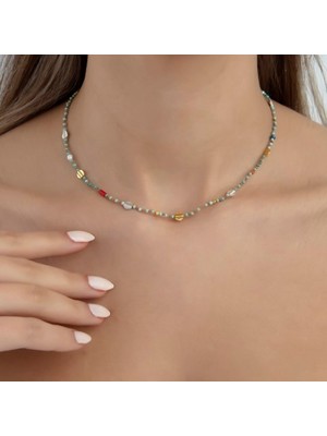 Çok Renkli Fashion Boncuk Kolye