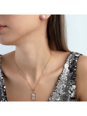 2025 Özel Renk Kaplama Sedef Üstü Taşlı Minimal Love Ithal Fashion Kolye