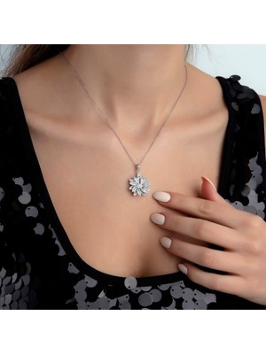 Zircon Pırlanta Montur Nilüfer Kolye