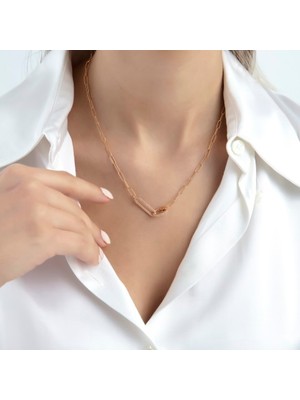 2025 Özel Renk Kaplama Taşlı  Ithal Fashion Kolye