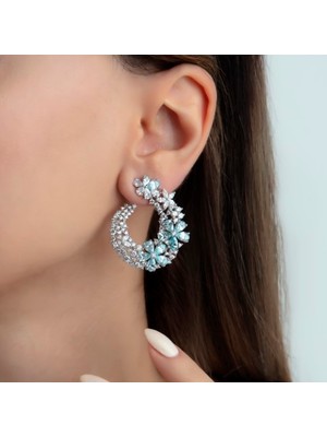 Ice Cut Pırlanta Kesım Floral Touch Küpe Vip