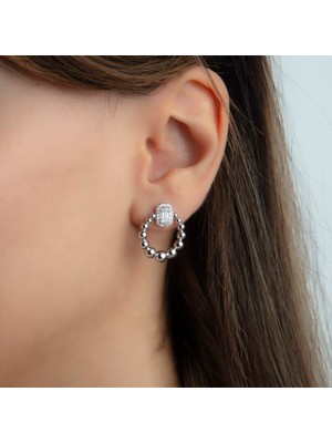 Zirkon Baget Kesim Fashion Halka Küpe