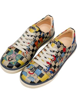 Kadın Vegan Deri Çok Renkli Sneakers - Warner Bros You-Re-Despicable Tasarım