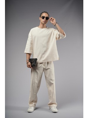 Oversize Kalıp Keten Alt Üst Takım
