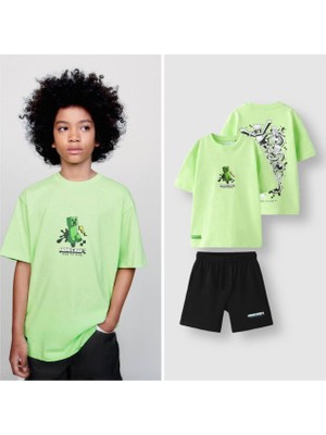 Minecraft Şortlu Erkek Çocuk Takım  ST08898