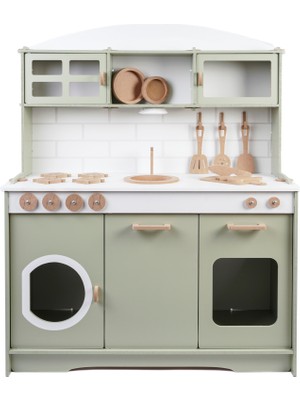 Hobby House Oyuncak Ahşap Mutfak Seti Tuğla Desenli Ihlamur