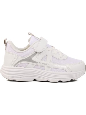 Beyaz Gri Cırtlı Erkek Çocuk Spor Ayakkabı 1880 F