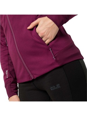 Jack Wolfskin Hydro Grid Fleece Kadın Mor Outdoor Ceketi