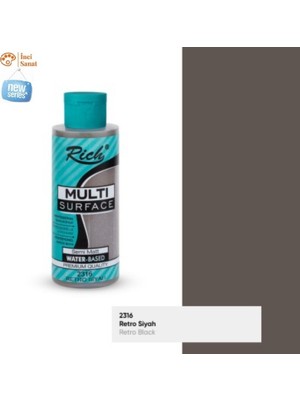 Rich Multi Surface Retro Siyah N:2316 Her Yüzey Akrilik Boya (Cam,ahşap,tuval,seramik,plastik) 120CC