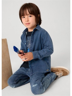 Mayoral  Mayoral Erkek Çocuk Denim Gömlek 4112