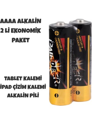 Alkalin Aaaa 2'li Pil 1.5V Tablet Çizim Kalem Pili 4 A