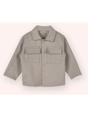 Erkek Bebek Gömlek Yakalı Cep Detaylı Taş Ceket